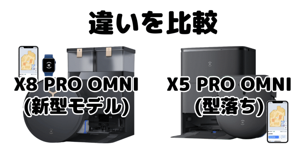 X8 PRO OMNIとX5 PRO OMNIの違いを比較 DEEBOT